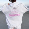 Save A Horse Ride A Cowgirl Lesbian Western Subtle Pride Women Oversized Hoodie Back Print White