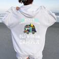 Never Underestimate An Old Woman With A Camper Women Oversized Hoodie Back Print White