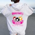 Never Underestimate A Woman With A Cute Stick Pool Billiard Women Oversized Hoodie Back Print White
