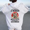 Never Underestimate A Woman With A Dd-214 December Women Oversized Hoodie Back Print White