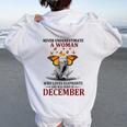 Never Underestimate A Woman Who Loves Elephants December Women Oversized Hoodie Back Print White