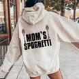 Cute Mom's Spaghetti Food Lover Italian Chefs Women Oversized Hoodie Back Print Sand