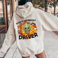 God's Drunkest Driver- Driver Vintage Meme Women Oversized Hoodie Back Print Sand