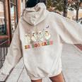 Halloween Ghost Nurse Retro Er Boo Crew Emergency Room Er Ed Women Oversized Hoodie Back Print Sand