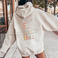 The Letter Of The Week F Sight Word This Retro Teacher Women Oversized Hoodie Back Print Sand