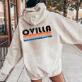 Ovilla Tx Hometown Pride Retro 70S 80S Style Women Oversized Hoodie Back Print Sand