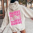 Rodeo White Howdy Western Retro Cowboy Hat Southern Cowgirl Women Oversized Hoodie Back Print Sand