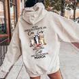 Never Underestimate An Old Lady Who Loves Cats March Women Oversized Hoodie Back Print Sand