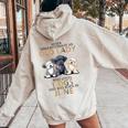 Never Underestimate Old Lady Loves Dogs Born In June Women Oversized Hoodie Back Print Sand