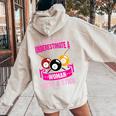 Never Underestimate A Woman With A Cute Stick Pool Billiard Women Oversized Hoodie Back Print Sand