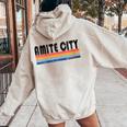 Vintage 70S 80S Style Amite City La Women Oversized Hoodie Back Print Sand