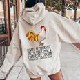 Be Yourself Always And Be A Chantecler Chicken Women Oversized Hoodie Back Print Sand