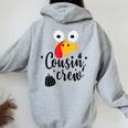 Cousin Crew Thanksgiving Family Matching Turkey Day Fall Women Oversized Hoodie Back Print Sport Grey
