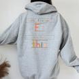 The Letter Of The Week F Sight Word This Retro Teacher Women Oversized Hoodie Back Print Sport Grey