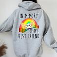 In Memory Of My Best Friend Pet Loss Dog Cat Rainbow Quote Women Oversized Hoodie Back Print Sport Grey