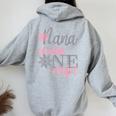 Nana Of Little Miss Onederful 1St Birthday Family Party Women Oversized Hoodie Back Print Sport Grey