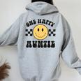 One Happy Dude 1St Birthday One Cool Auntie Family Matching Women Oversized Hoodie Back Print Sport Grey