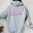 Save A Horse Ride A Cowgirl Lesbian Western Subtle Pride Women Oversized Hoodie Back Print Sport Grey
