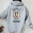 Never Underestimate An Old Lady Who Loves Cats December Women Oversized Hoodie Back Print Sport Grey