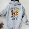Never Underestimate An Old Lady Who Loves Dogs Women Oversized Hoodie Back Print Sport Grey