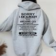 Never Underestimate An Old Lady Who Loves Gardening Reading Women Oversized Hoodie Back Print Sport Grey