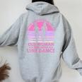 Never Underestimate An Old Woman Who Loves Line Dance Women Oversized Hoodie Back Print Sport Grey