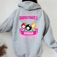 Never Underestimate A Woman With A Cute Stick Pool Billiard Women Oversized Hoodie Back Print Sport Grey