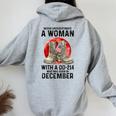 Never Underestimate A Woman With A Dd-214 December Women Oversized Hoodie Back Print Sport Grey