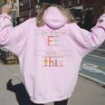The Letter Of The Week F Sight Word This Retro Teacher Women Oversized Hoodie Back Print Light Pink
