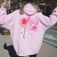 Pink Bird Flamingo Breast Cancer Awareness Women Oversized Hoodie Back Print Light Pink