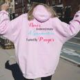 Never Underestimate A Grandmother Fueled By Prayer Women Oversized Hoodie Back Print Light Pink