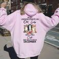 Never Underestimate An Old Lady Who Loves Cats December Women Oversized Hoodie Back Print Light Pink