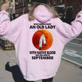 Never Underestimate An Old Lady With Native Blood September Women Oversized Hoodie Back Print Light Pink