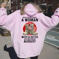 Never Underestimate A Woman With A Dd-214 August Women Oversized Hoodie Back Print Light Pink