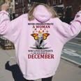 Never Underestimate A Woman Who Loves Elephants December Women Oversized Hoodie Back Print Light Pink