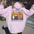 I Like Wine And Cats And Maybe 3 People Women Oversized Hoodie Back Print Light Pink