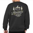 The Adventure Begins Vintage Look CamoSweatshirt Back Print