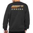 Annona Tx Vintage Evergreen Sunset Eighties Retro Sweatshirt Back Print