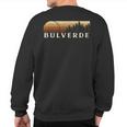 Bulverde Tx Vintage Evergreen Sunset Eighties Retro Sweatshirt Back Print