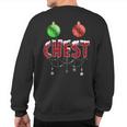 Chest Nuts Christmas Red Plaid Matching Couple Chestnuts Sweatshirt Back Print
