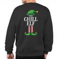 Chill Elf Matching Family Group Christmas Party Pajama Sweatshirt Back Print