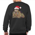 Christmas Lights Walrus Wearing Xmas Hat Walrus Lover Sweatshirt Back Print