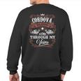 Cordova Blood Runs Through My Veins Family Name Vintage Sweatshirt Back Print