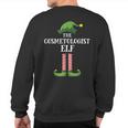 Cosmetologist Elf Matching Family Group Christmas Party Elf Sweatshirt Back Print