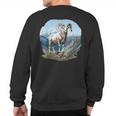 Dall Sheep With Scenic Landscape Dall Sheep Sweatshirt Back Print