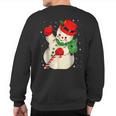 Christmas Snowman Matching Family Pajama Xmas Vintage Sweatshirt Back Print