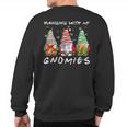 Hanging With Gnomies Gnomes Light Christmas Pajamas Mathicng Sweatshirt Back Print