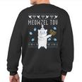 Meowzel Tov Jewish Christmas Cat Ugly Hanukkah Sweatshirt Back Print