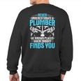 Plumbing Never Underestimate A Plumber Sweatshirt Back Print