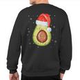 Santa Hat Avocado Merry Christmas Vegan Pajama Sweatshirt Back Print